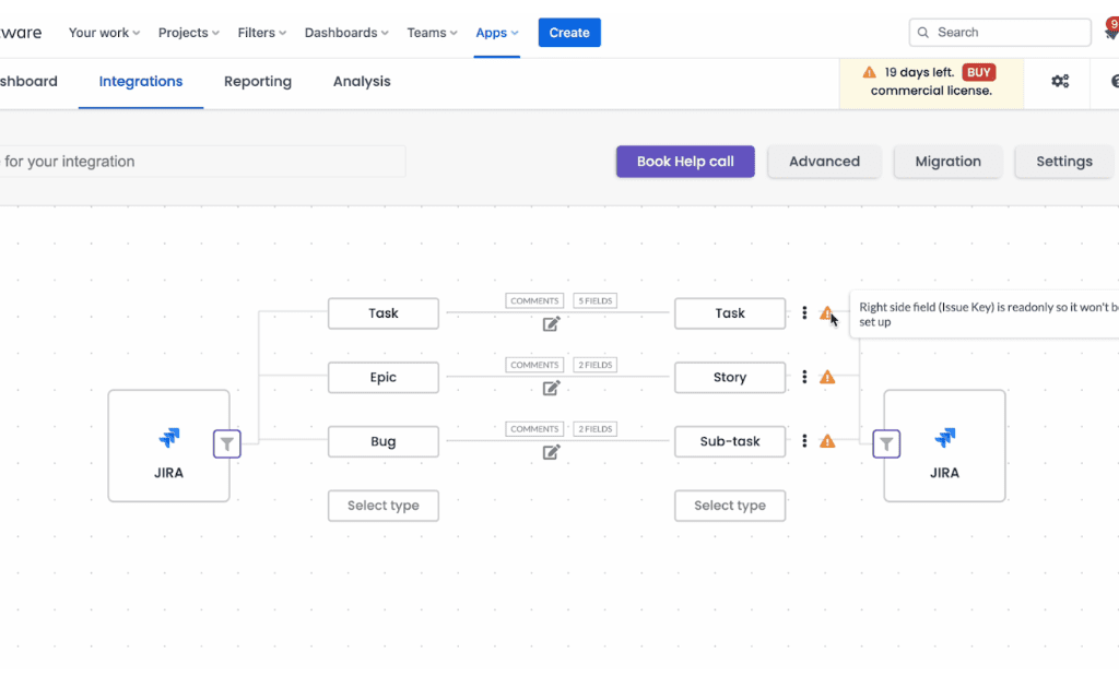 Getint UI in Exalate vs. Geint